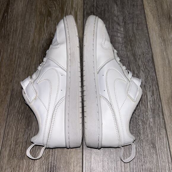 Nike Youth Court Borough Low Triple White Youth Size 3Y BQ5451-100 Sneaker Shoes - Picture 10 of 12